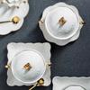 European Embossed Butterfly Ceramic Bowl with Lid & Double Handles, Breakfast, Dessert & Oatmeal Bowl