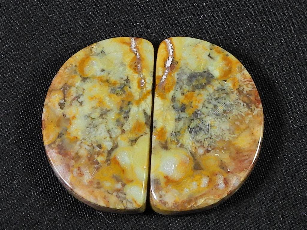 36Cts.Natural Leopard Skin Jasper Matched Pair Handmade Gemstone 16X25X04 MM SK-795