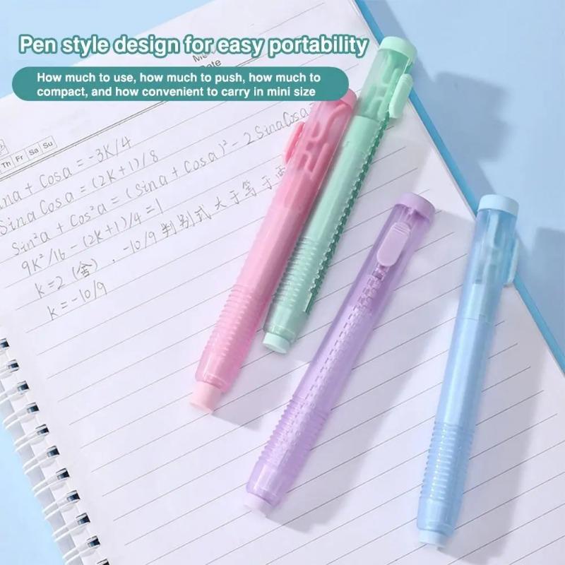 Press The Eraser Set Without Traces for Students Creative Retractable Eraser Student Gift Stationery