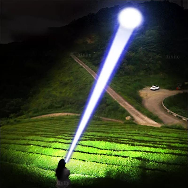 Newest Upgrade LED Flashlight With COB Light Long Shot 2000M USB Type-C Rechargeable LED Torch High Power Outdoor Flashlights