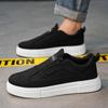 Fashion Platform Mens Casual Shoes Comfort Canvas Shoes Breathable Flats Man Sneakers Lightweight Slip On Walking Athletic Shoes