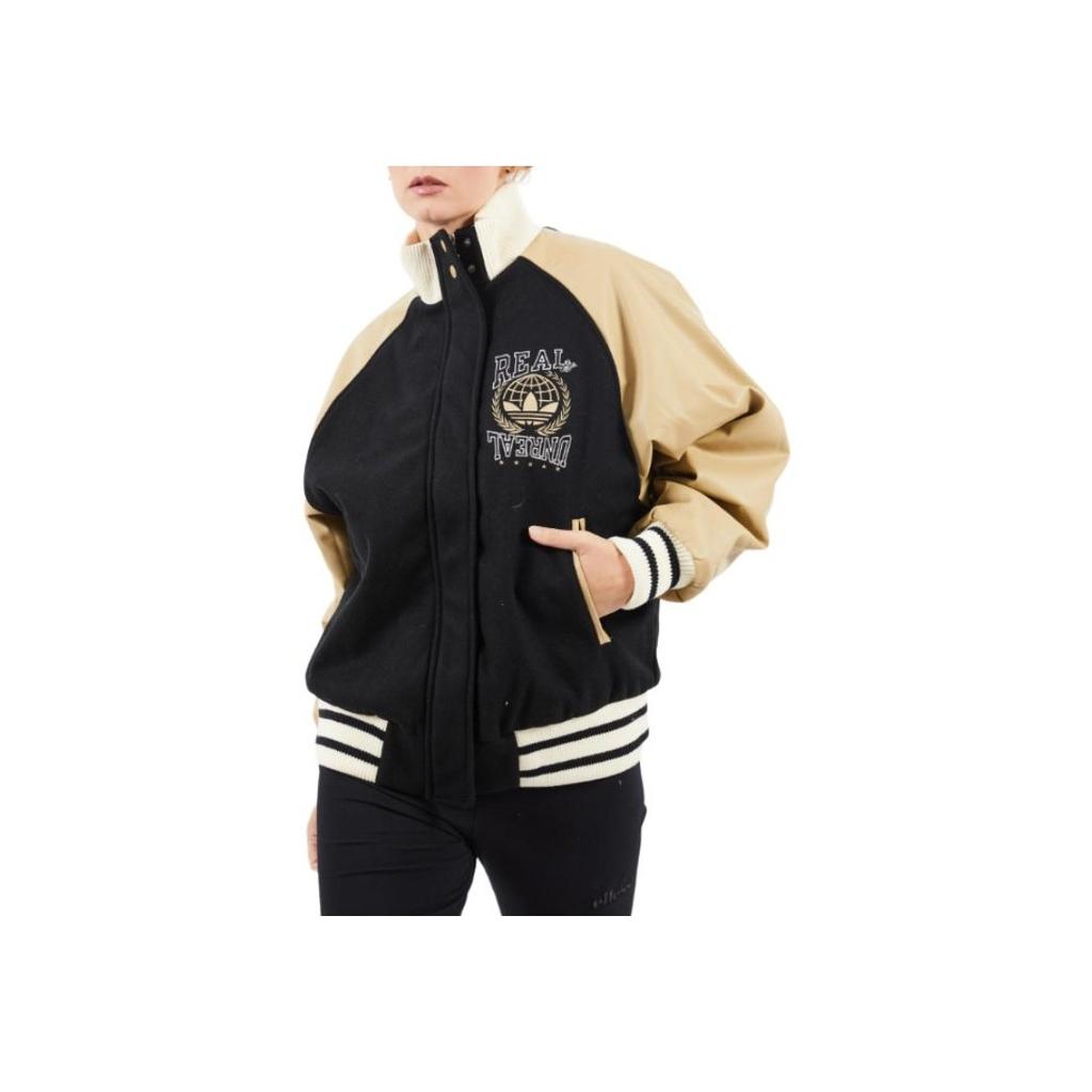 Adidas Oryginalna kurtka z nadrukiem logo Trefoil ze stójką i ukrytym zamkiem błyskawicznym Damskie kurtki Wielokolorowa HS9513