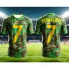 Sommer Herren Retro Kinder Jungen Ronaldo Fußball Kunst Gedruckt Kurzarm T-Shirt Lässig Sport Trikot Tee Streetwear