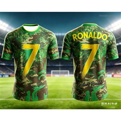T-shirt Manches Courtes Imprimé Art Football Ronaldo Garçons Enfants Rétro Été Décontracté Sport Street Wear