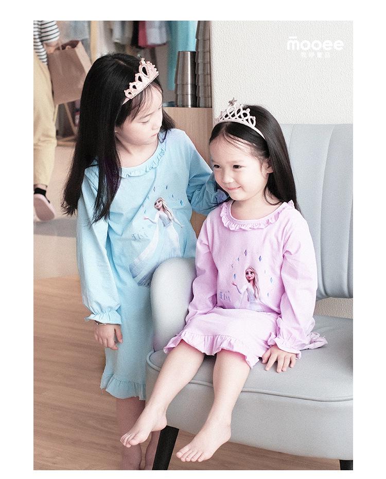 Elsa Fairy Cute Cotton Pajamas for Girls: Long Sleeve Air Conditioning Wear Set