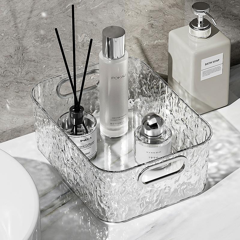 Cosmetics Storage Box, Household Bathroom, Bathroom Countertop, Transparent Dressing Table, Washbasin, Skincare Product Shelf