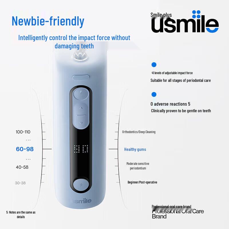 usmile C20 Dual-Stream 9-Mode Portable Oral Irrigator CN plug (adapter included)
