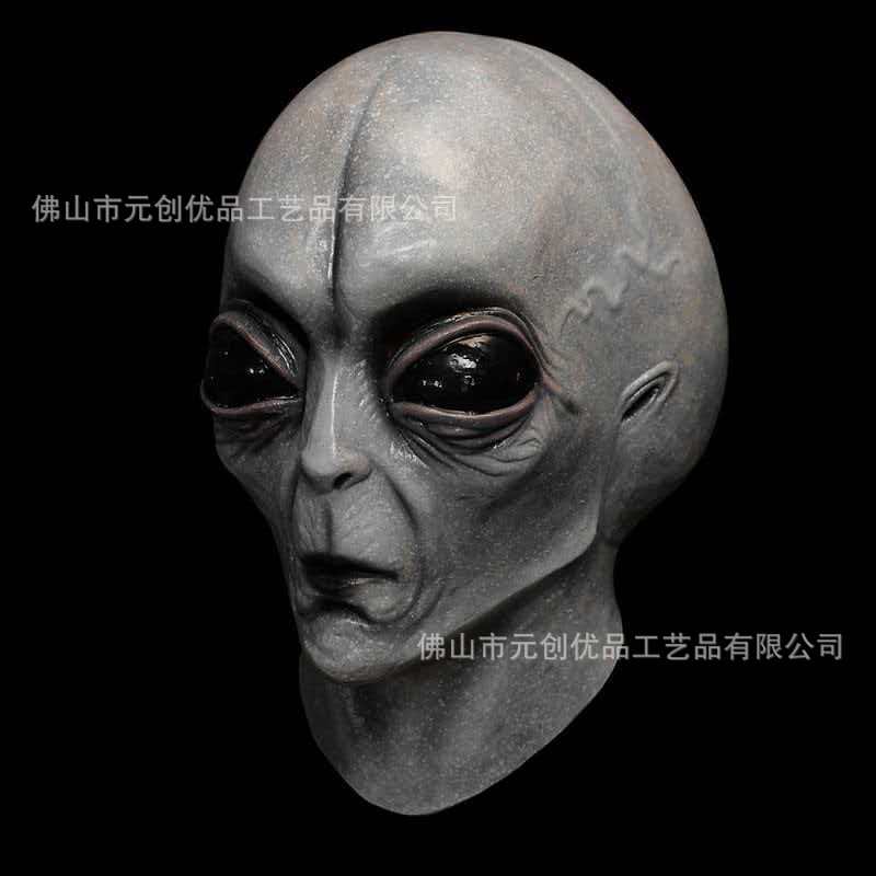 Halloween alien mask, scary and funny full-face prop, party costume latex headgear Alien Shortcomings