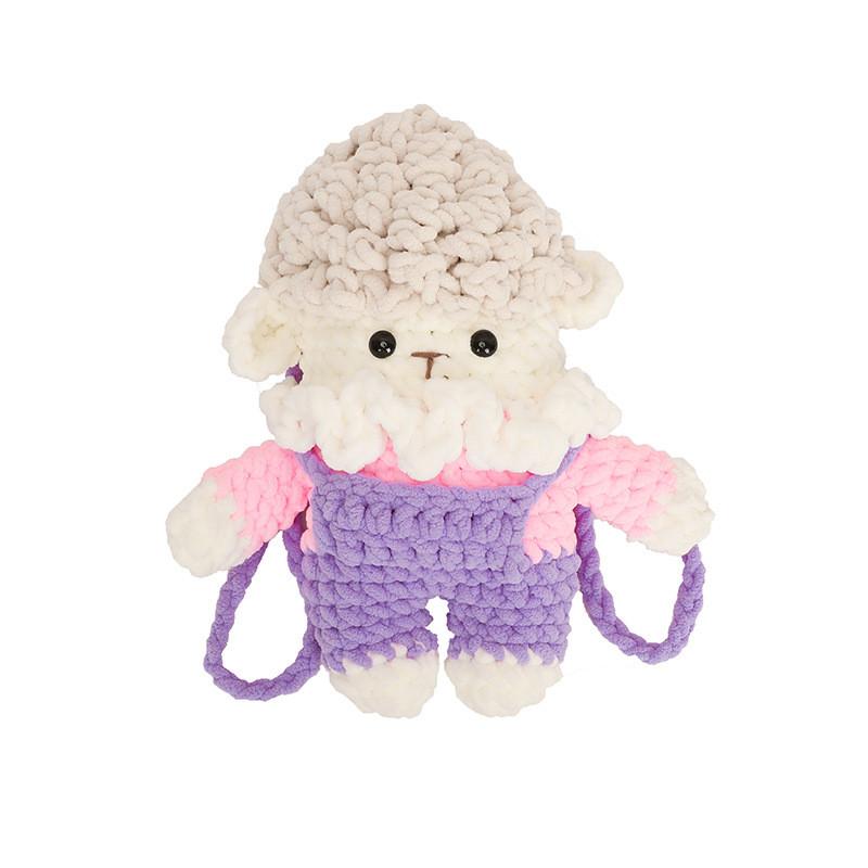 

Хлопковая Плюшевая Мультяшная Овечка Сумка-Кроссбоди для Телефона с Мягкой Тканью для Девочек и Повседневных Прогулок Purple