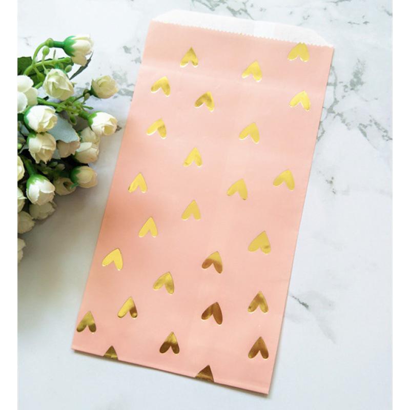 

Rose Gold Heart-Shaped Dessert Bag with Hot Stamping Default