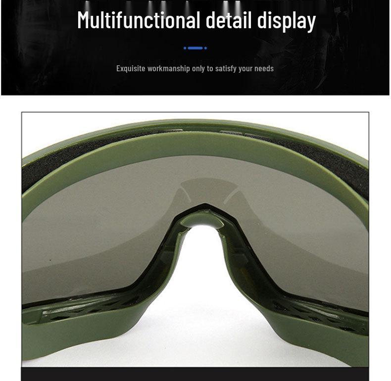 Impact-Resistant Tactical Combat Goggles - Windproof & Sandproof Shooting Glasses for Outdoor Use