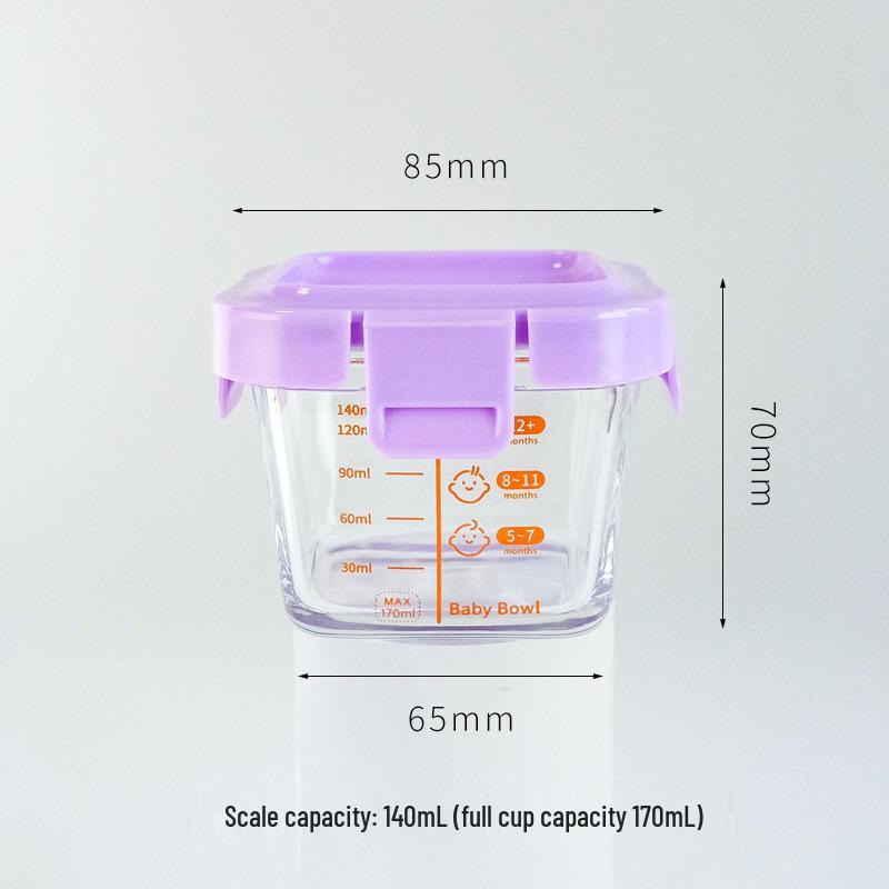 Sealed Glass Baby Food Container: Steamable, Microwaveable Portioning Bowl for Fresh-Keeping & Sampling