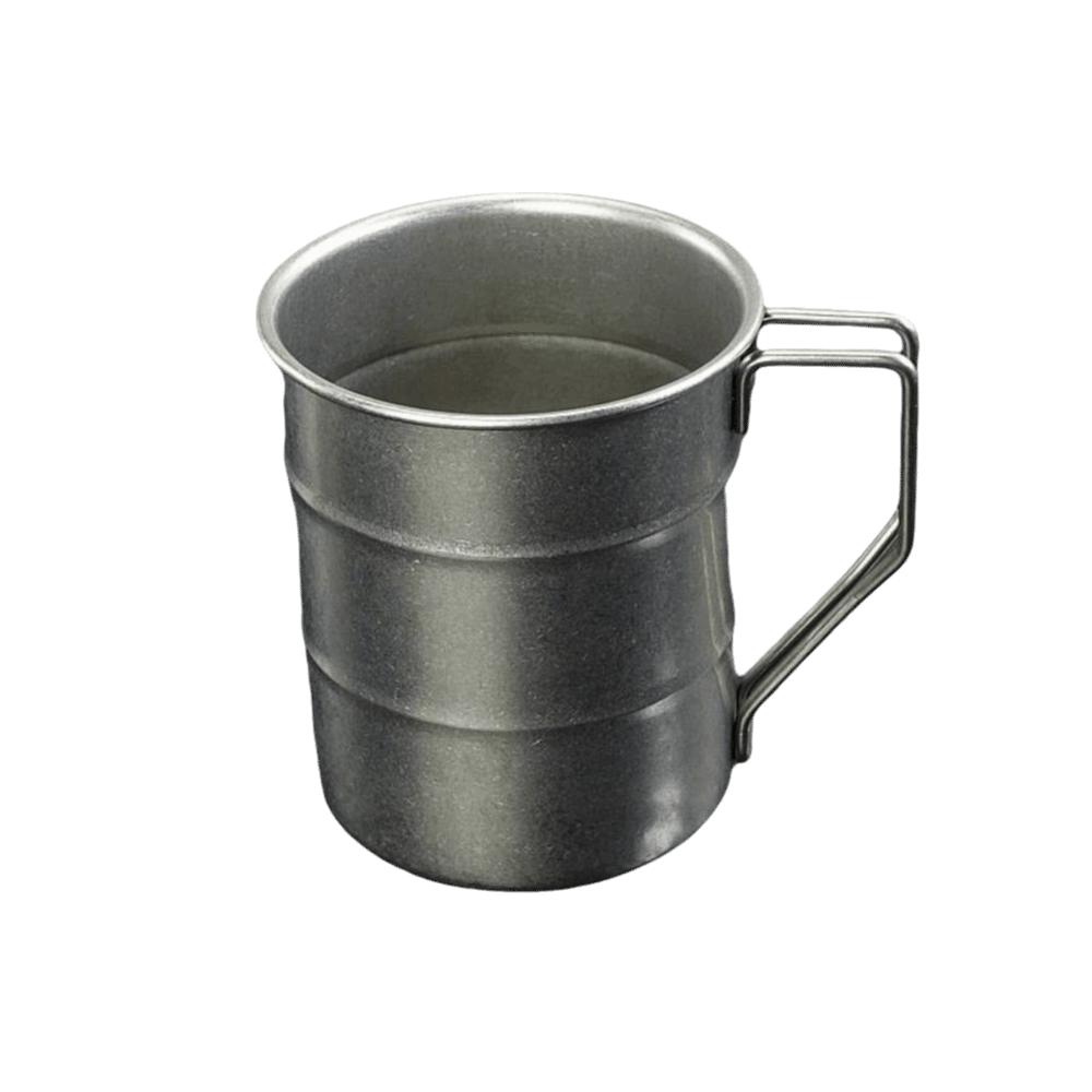Stainless Steel Retro Mug Folding Handle Oil Barrel Style Camping Mug Portable Design Creative Vintage Beer Mug Outdoor Camping 350ml чёрный