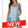 JKASHDK Bodis Casuales de Moda para Mujer con Estampado de Rayas Verano Primavera Sin Mangas Cuello en V