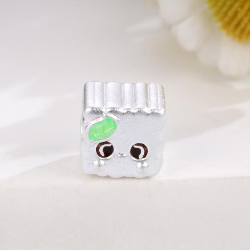 Sterling Silver 999 Poria Cocos Beads Handmade Braided Rope DIY Accessories