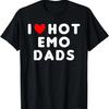 I Love Hot Emo Dads Funny Red Heart T-Shirt