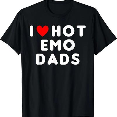 Ich liebe heiße Emo-Väter Lustiges rotes Herz T-Shirt