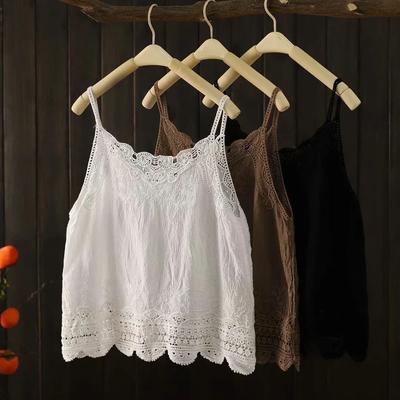 Summer Lace Tanks Tops Women Sexy Loose Sleeveless Fashion Lady Backless Camisole White Female Clothing