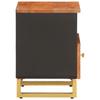Nightstand in Brown and Black Solid Mango Wood