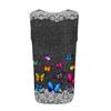 Women's Fashion Casual Pleated Square Collar Sleeveless Vest Print Summer T-shirt