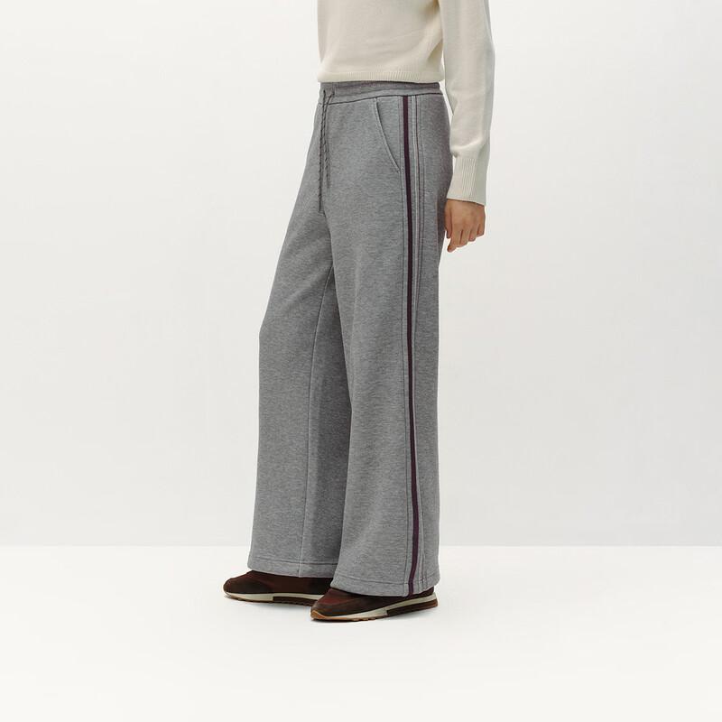 Semir Women's Winter Fleece-Lined Color-Block Wide-Leg Sweatpants