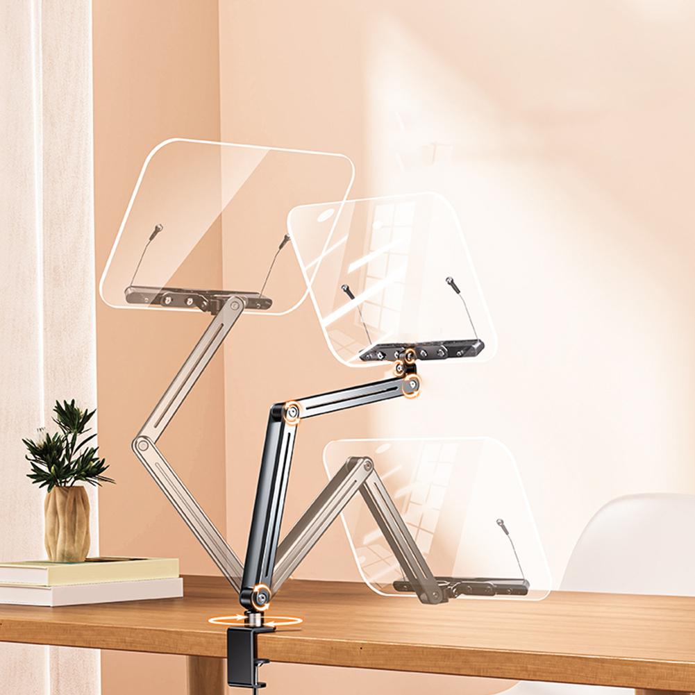 Acryl-Buchständer mit elastischen Seitenklammern, tragbarer Buchhalter, höhenverstellbar, faltbarer Schreibtisch-Riser-Ständer zum Lesen