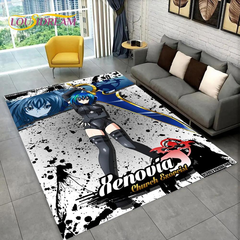 Alfombra Sexy Anime High School D×D, Alfombra para el Hogar Sala de Estar Dormitorio Sofá Felpudo Decoración, Alfombra de Juego Antideslizante 3D para Niños