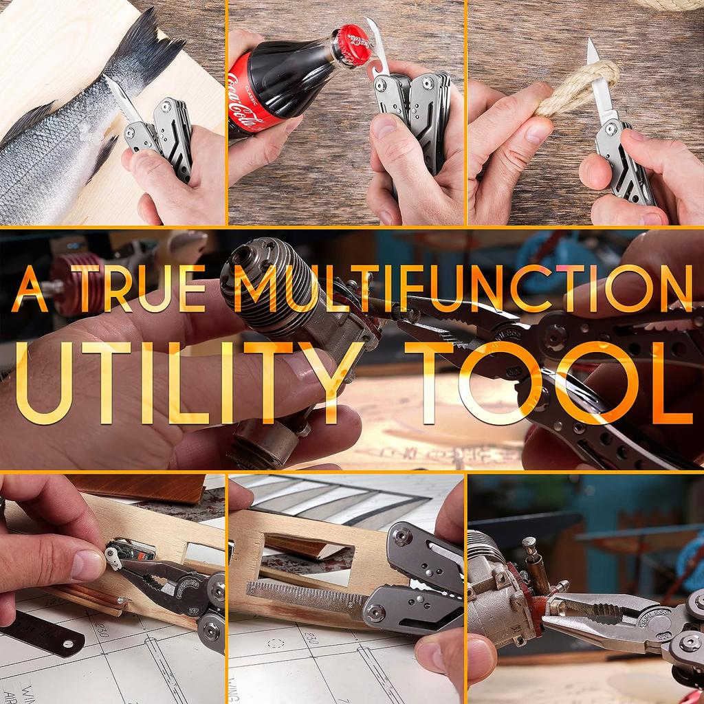 Multitool 24 in 1 Multi Tool Plier Wire Stripper Folding Pliers Outdoor Camping Portable Folding Pocket Pliers Knife Hiking