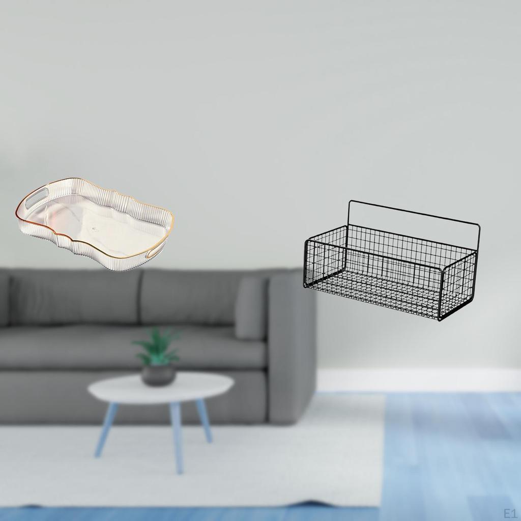 Food And Cosmetic Storage Tray with Wall Hanging Basket Floating Shelf Design for Kitchen