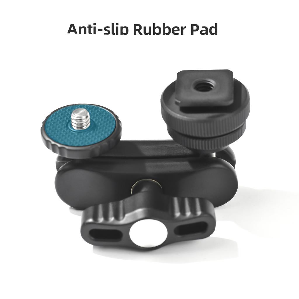 Mini Cool Ballhead Multi Function Double Ball Dead Adapter with Cold Shoe Mount & 1 4 Inch Screw for DSLR Camera