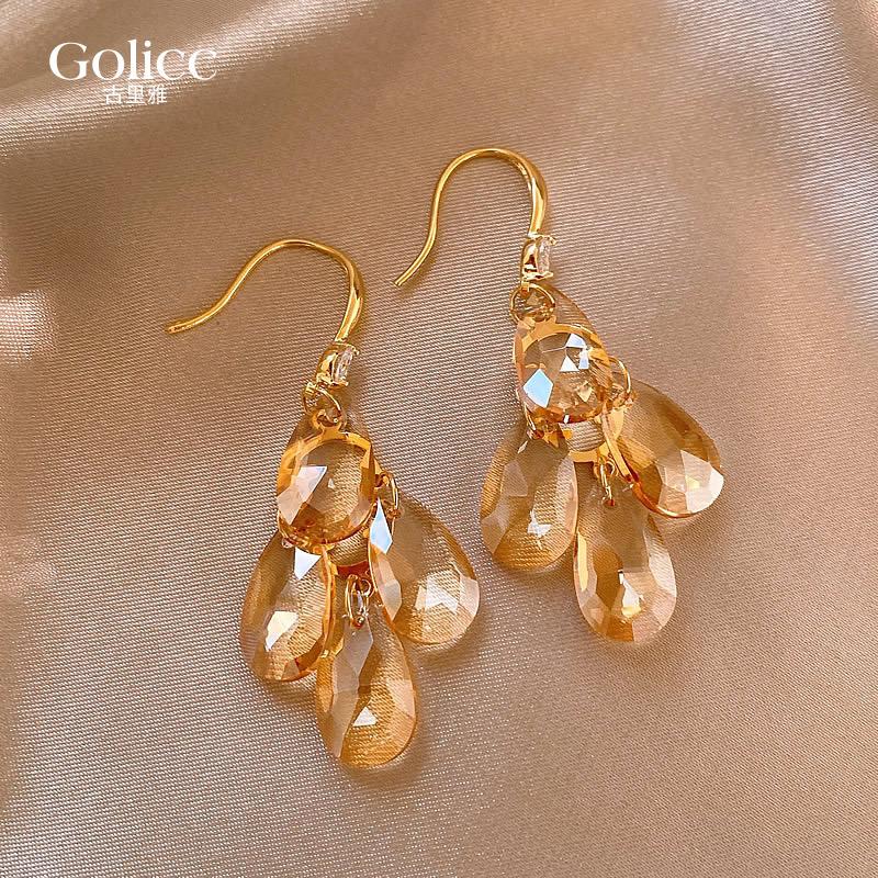 Maillard asymmetric beaded earrings Hong Kong style stud earrings, ethnic style niche unique ear jewelry