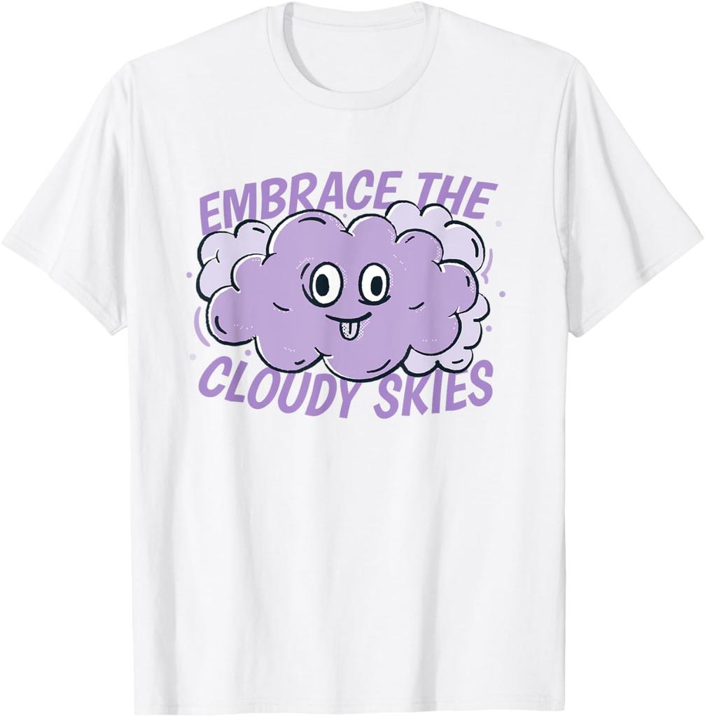 Happy Face Saying Colourful Cloud T-Shirt