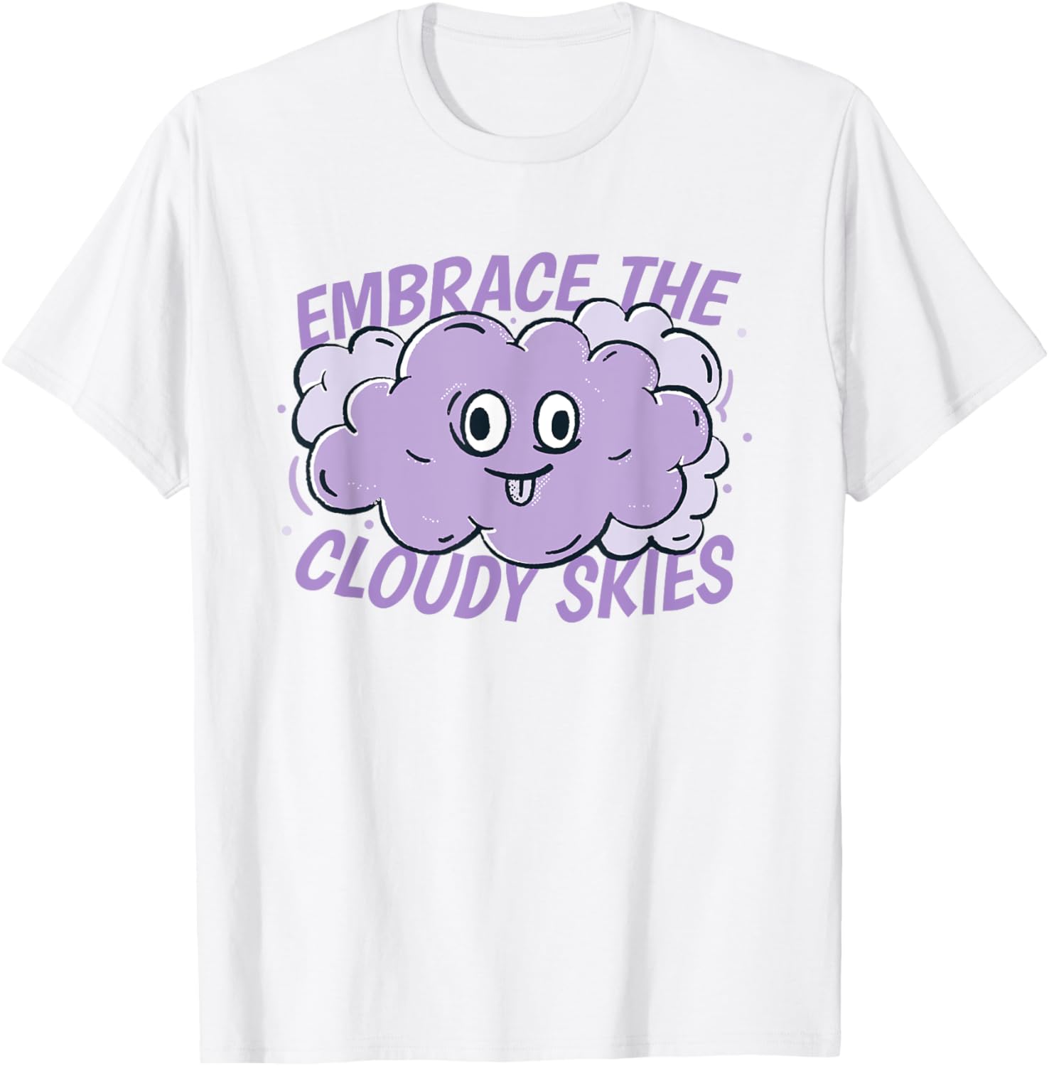 Happy Face Saying Colourful Cloud T-Shirt S разноцветный