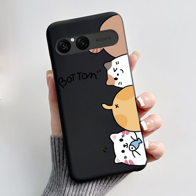 

Cute Case For Sony Xperia 10 VII Fundas Capa Printing Shell Protective Cover Soft Silicone Cartoon Black Casing Coque Sony Xperia 10 VII