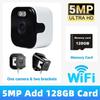 OKAM PRO APP 5MP Dual-Band 2,4G/5G WiFi Mini-Fensterkamera Zwei-Wege-Audio Nachtsicht Bewegungserkennung IP-Kamera Zwei Halterungen