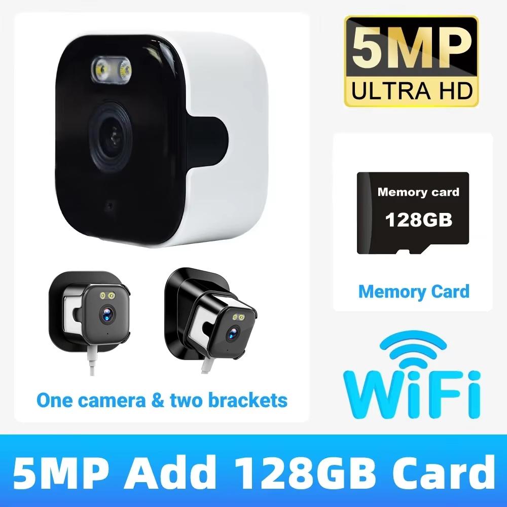 OKAM PRO APP 5MP Dual-Band 2,4G/5G WiFi Mini-Fensterkamera Zwei-Wege-Audio Nachtsicht Bewegungserkennung IP-Kamera Zwei Halterungen