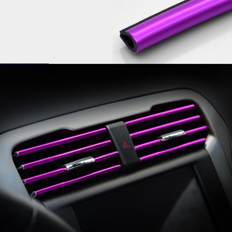 10 Pcs Car Air Conditioner Outlet Decorative Soft Strip Accessories Auto Interior Grille Decorative Strip Universal U-Shaped
