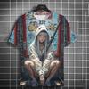 Japanese samurai samurai samurai sword tattoo girl T-shirt 3D printing universal personality anime T-shirt