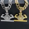 Dollar $Symbol Muscle Money Bag Pendant Money Power Hip Hop Necklace Men'S Accessories