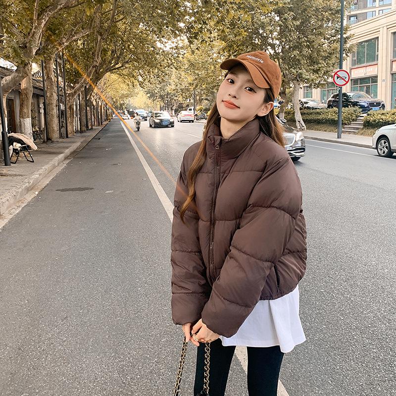 Ms. Cotton-padded Jacket's New Autumn and Winter Ladies Short Cotton-padded Stand Collar Thickened Casual Cotton-padded Jacket.