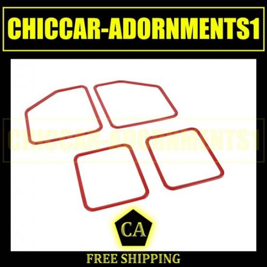

Red Interior Door Speaker Frame Trim Bezels Cover Decoration For Ford F150 15+