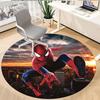 1pc Spiderman Web Icon Round Rug Flannel Fun Playful Design Living Room Bedroom Floor Mat Home Decoration Kids Room Carpet Y82857
