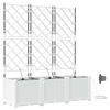 Garden Planter Set 3 Pcs White 120 X 40 X 142 Cm Plastic