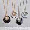 [MELODY] [Melody Accessories] Made in Japan Three Open Moon Long Pendant (OP-128) Long Necklace Type A Gold Color x Black