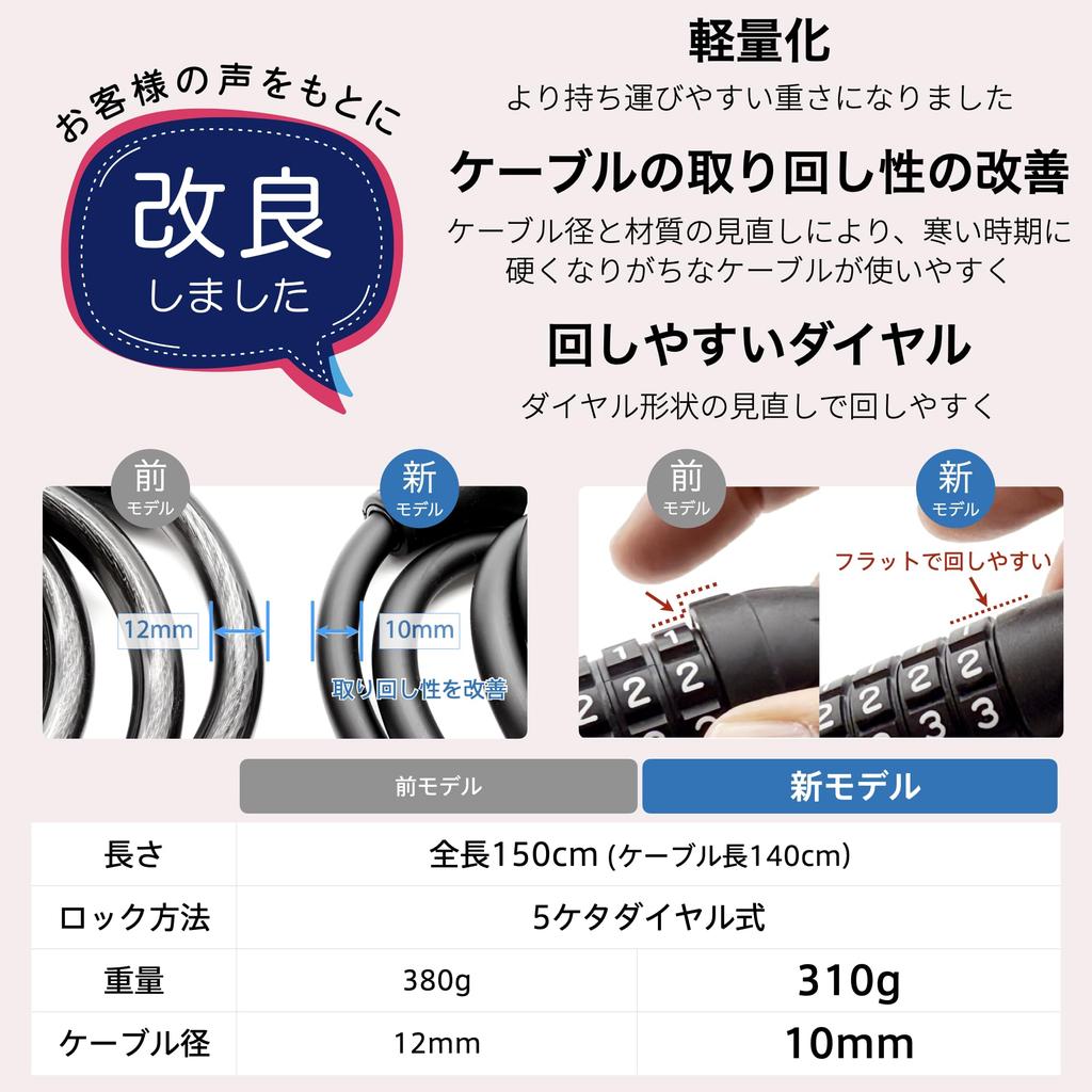 Bike Safety Lab Cable Lock Bicycle Lock 5 Digit Dial