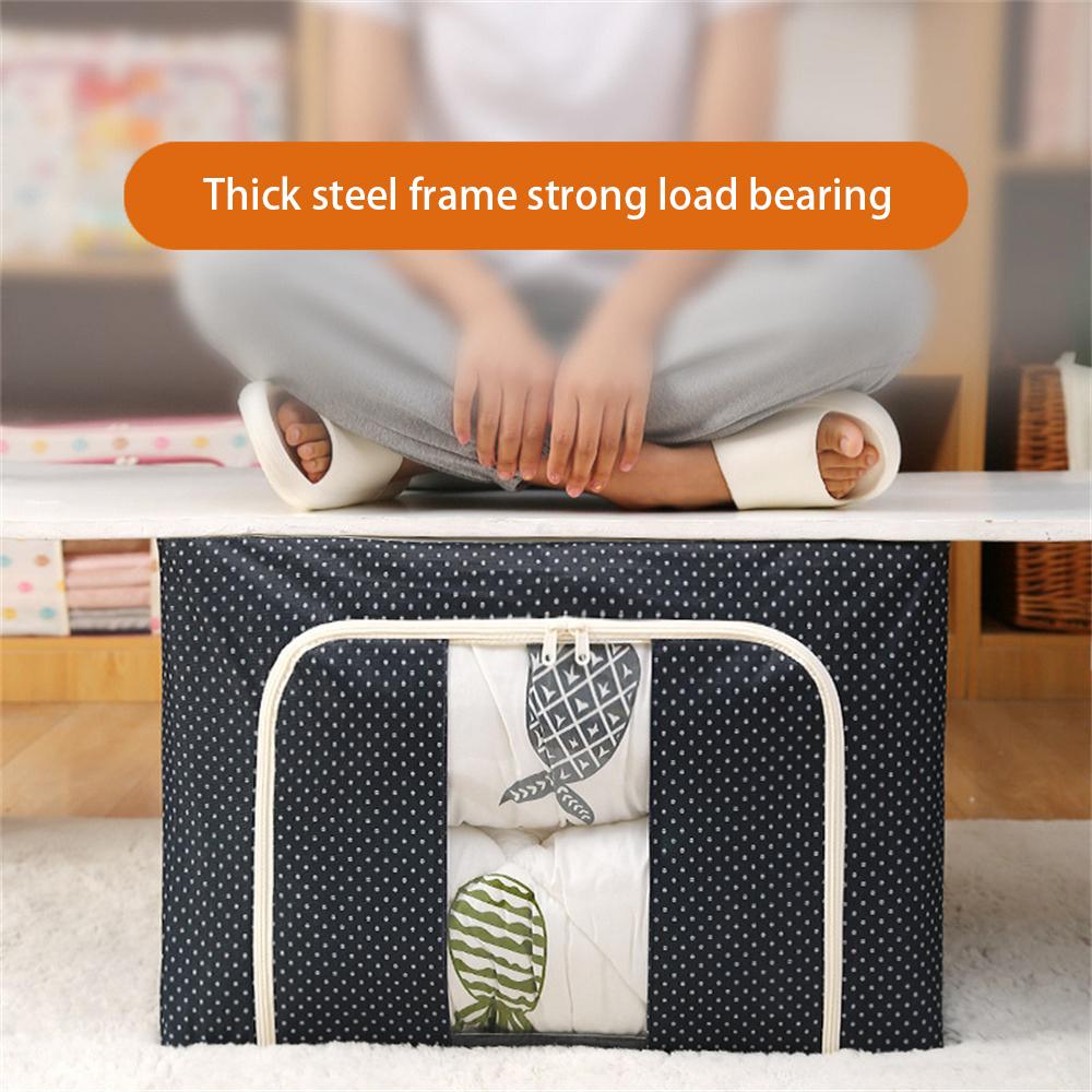 Clothes Storage Box Waterproof Classic Steel Frame Oxford Cloth Home Storage Fabric Storage Box Durable Foldable 40×30×20cm