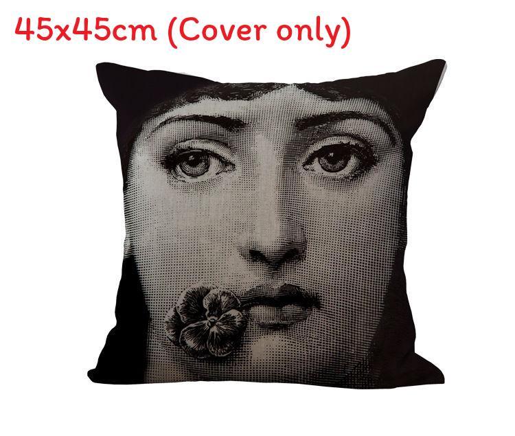 Leinen Vintage Piero Fornasetti Gesicht Kissenbezug Mit Elegantem Design Und Langlebigem Material