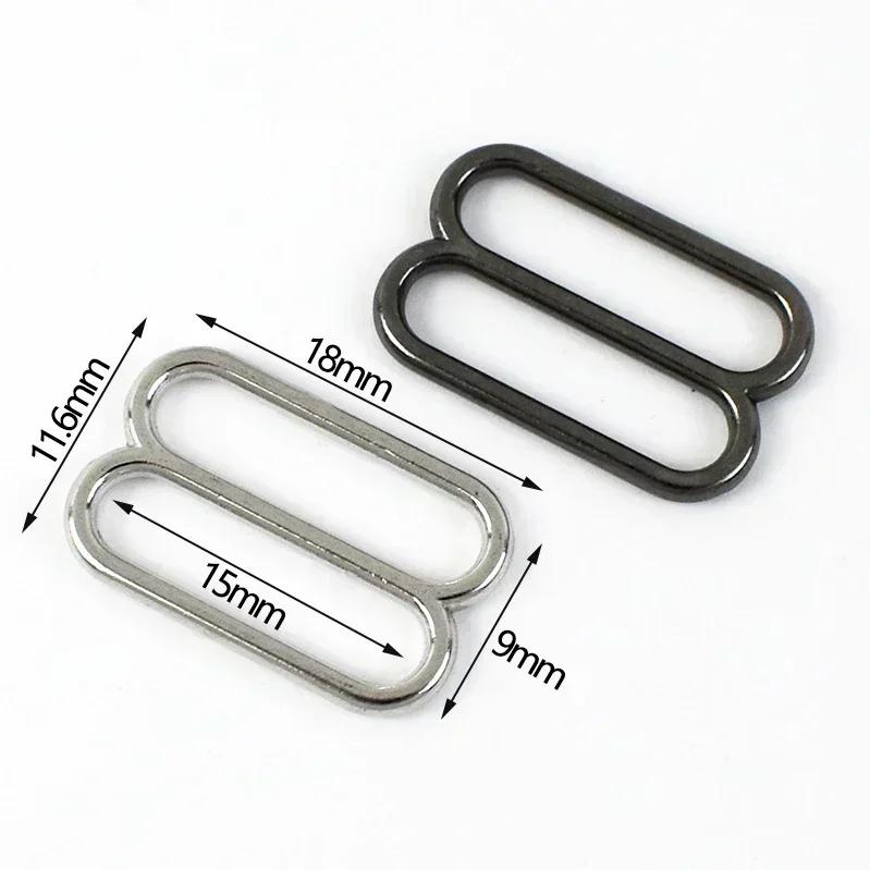 10/20/30Pcs Meetee Metal Tri-Glide Rings Buckles 6-50mm Bra Strap Adjust Clasp 8-shaped Ring Hook Garment Hardware Accessories