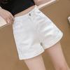 High-Waisted Denim A-Line White Shorts for Women - Summer 2024 Trend