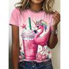 2026 Sommer Rundhals Damen T-Shirt Mode 3D Hawaiianischer Papagei Vogel Druck Kurzarm Cartoon Lässig
